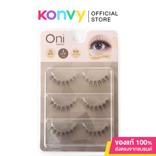 Oni 3D Natural Simulation Slender Eyelashes 3 Pairs โอนิ ขนตาปลอมคุณภาพดี.