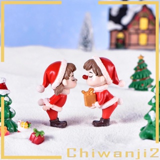 [Chiwanji2] ฟิกเกอร์คู่รัก รูปตัวละครคริสต์มาส ขนาดเล็ก สําหรับตกแต่งบ้าน