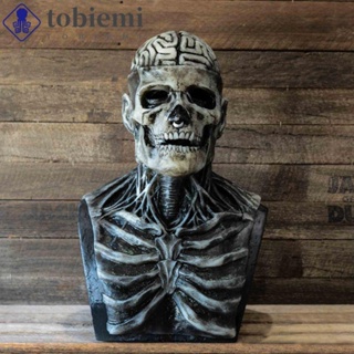 Tobiepz หน้ากากยาง รูปโครงกระดูก 3D หลายฉาก พร้อมดอกไม้ สําหรับปาร์ตี้ฮาโลวีน