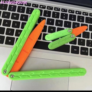 3d Carrot Gravity Jump Small Radish Balisong Gift For Children Stress Relief Toy God Of Wealth Butterfly Knifes Made Of Standard