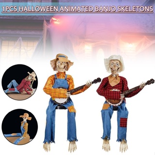 Funny Animated Dueling Banjo Skeletons for Halloween Decor Stylish Statue