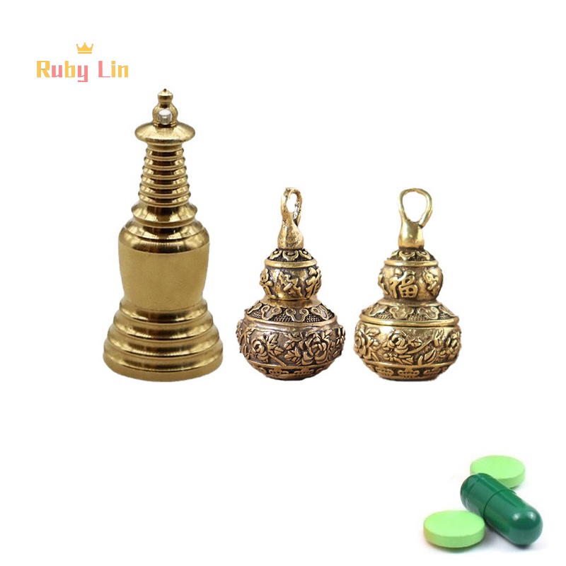 ทับทิม หลิน ทองเหลือง น้ําเต้า โหล จี้ น้ําเต้า พวงกุญแจ เครื่องประดับ กันน้ํา ยา กล่องยา เคสคอนเทนเนอร์ ขวด ล็อกเก็ต คอ ดี