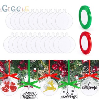 ⭐NEW ⭐Pack of 30 Clear Acrylic DIY Christmas Tree Décor Pendants With Ribbon