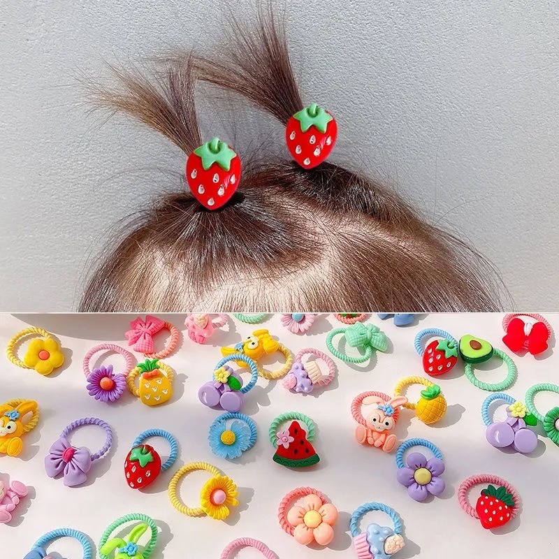 20 ชิ้น น่ารัก ยางรัดผม สําหรับเด็กผู้หญิง ผลไม้ ที่คาดผม สําหรับเด็ก ยางรัดผม การ์ตูน นิ้วหัวแม่มือ เชือกยางรัดผม ขนาดเล็ก เครื่องประดับผม