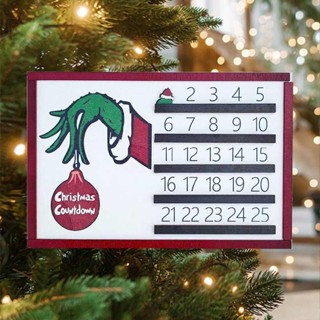 Christmas Wood Advent Calendar Rustic Wooden Countdown Hanging Wall Decoration