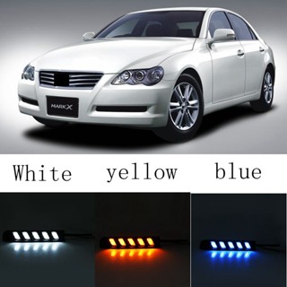 ไฟตัดหมอกเดย์ไลท์ LED DRL พร้อมไฟเลี้ยว สําหรับ Toyota MARK X REIZ 2004 2005 2006 2007 2008 2009 1 คู่