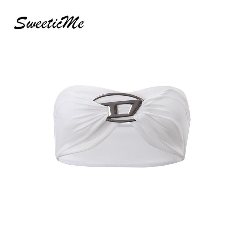 Sweeticme ใหม่ เสื้อท็อปส์ลําลอง แนวสตรีท เซ็กซี่ โลหะ แฟชั่นสําหรับสตรี 2023