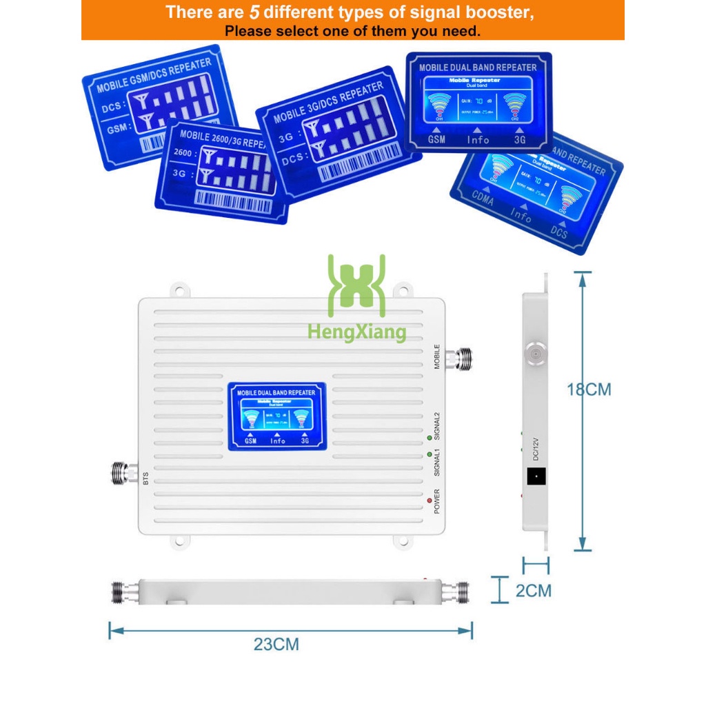 เครื่องทวนสัญญาณ 5 1 8 7 3 CDMA 850MHz GSM 900MHz UMTS W-CDMA 2100MHz DCS 1800MHz LTE 2600MHz 2G 3G 4G พร้อมพาวเวอร์ซัพพลาย