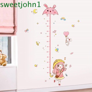 Sweetjohn สติกเกอร์ไม้บรรทัดวัดส่วนสูง ลายการ์ตูนเด็กผู้หญิงน่ารัก อเนกประสงค์ บันทึกได้ สวยงาม สําหรับตกแต่งบ้าน