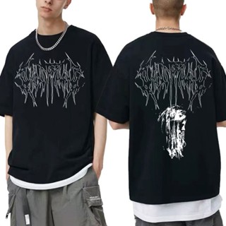 เสื้อยืด พิมพ์ลายกราฟฟิคนักร้อง Ghostemane สไตล์พังก์ร็อค สตรีท สําหรับผู้ชาย