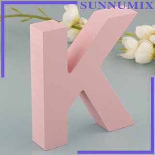 [Sunnimix] ป้ายไม้ ลายตัวอักษร และตัวอักษร 26 ตัว สีชมพู สําหรับแขวนตกแต่งผนัง