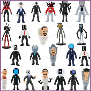 Sq2 โมเดลตุ๊กตาฟิกเกอร์ Skibidi Toilet Action Figure Titan Speakerman TV Man ของขวัญ สําหรับตกแต่งบ้าน 24 ชิ้น