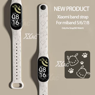 สําหรับ miband 10 miband 9 xiaomi 5/6/7/8/9/10 สายคล้อง 3D เลเซอร์แกะสลักสายคล้องหมีสําหรับ Xiaomi Mi Band 8 7 6 5 สายรัดข้อมือซิลิโคนสร้อยข้อมือสายรัดข้อมือ Smartwatch อุปกรณ์เสริม