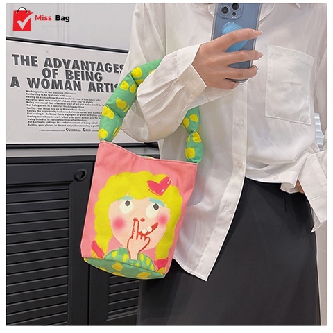 【พร้อมส่ง】miss bag fashion กระเป๋าสะพายข้าง  กระเป๋าถือผู้หญิง รุ่น D-1393