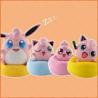 Wilk โมเดลตุ๊กตาฟิกเกอร์ Pokemon Jigglypuff Igglybuff Wigglytuff ของเล่นสําหรับเด็ก เก็บสะสม ของขวัญ เครื่องประดับ 4 ชิ้น