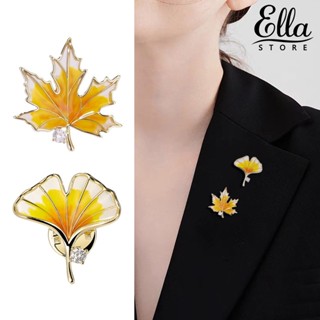 Ellastore123 เข็มกลัด ชุบไฟฟ้า ลายดอกทานตะวัน ใบเมเปิ้ล ใบแอปริคอท สวยหรู สําหรับผู้หญิง