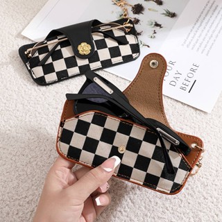 SENSES// Portable Glasses Bag Anti-Pressure Ins Sun Glasses Buggy Bag Myopia Glasses Protective Case Simple Leather Glasses Case TmxO