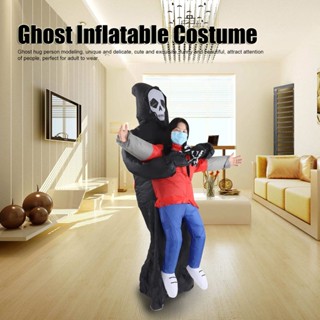 Black Scary Ghost Inflatable Costume Adult Halloween Party Funny Waterproof Cosplay Props