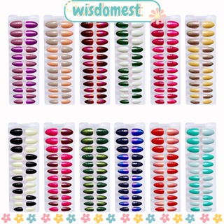 WISDOMEST เล็บปลอม แบบถอดออกได้ DIY 24 ชิ้น/กล่อง