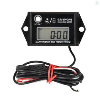 LCD Digital Tachometer Gas Engine Tach/Hour Meter Resettable RPM Tester for 2/4 Stroke Engine Motorcycles with Maintenance Reminder Function