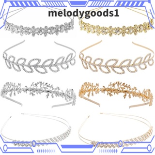 MELODYGOODS1 ที่คาดผม ประดับไข่มุก และพลอยเทียม ลายดอกไม้ สําหรับเจ้าสาว