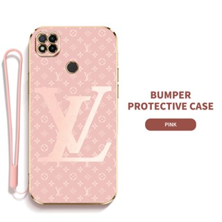 LV Ybd เคสโทรศัพท์มือถือซิลิกาเจล พร้อมสายคล้อง ป้องกันเลนส์ สําหรับ Xiaomi POCO C40 POCO C3 C31 Redmi 10C 9C 10A Redmi 10