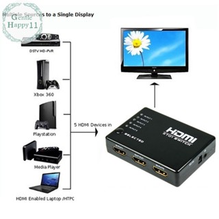 Gentlehappy ฮับสวิตช์แยก HDMI 3 หรือ 5 พอร์ต และรีโมต 1080p สําหรับ HDTV PC TH