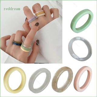 Redd Y2K แหวนสวมนิ้วมือ รูปพัด เครื่องประดับ DIY สีแดง