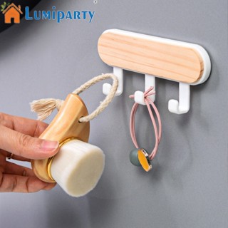 Lumiparty SUPO Depot - ตะขอไม้แขวนผนัง ของใช้ในครัวเรือน พร้อมสติกเกอร์กาวในตัว ฟรีเล็บ - สีขาว Series