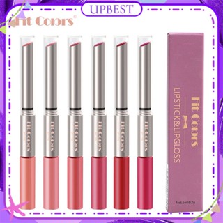 ♕ Fit Colours Double-headed Lip Gloss Matte Velvet Fog Surface Smooth Lipstick Easy To Color Non Stick Cup Long Lasting Face Makeup 6 แบบ UPBEST