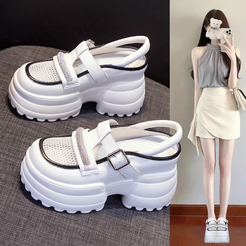 💥รองเท้าส้นตึก รองเท้าแตะแฟชั่น, รุ่นเกาหลีมาใหม่,ส้นสูง 8 ซม 2สี size 35-40💕