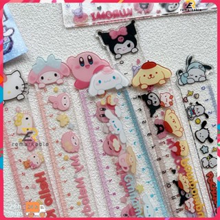 พร้อมส่ง Sanrio ลายการ์ตูน อะคริลิคใส 2 ชั้น นักเรียนวัดได้ 12 ซม. เครื่องเขียน ไม้บรรทัดตรง โดดเด่น_th