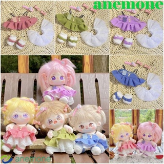 Anemone ชุดเสื้อผ้าตุ๊กตาน่ารัก ผ้าฝ้าย 20 ซม. 20 ซม. สําหรับเด็ก