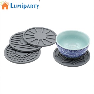 Lumiparty แผ่นรองแก้วซิลิโคน ทรงกลม สร้างสรรค์ สําหรับแก้วน้ํา แก้วกาแฟ ชา 4 ชิ้น