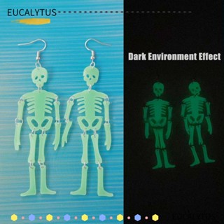 Eutus ต่างหูอะคริลิค รูปหัวกะโหลก ฟักทองน่ารัก สไตล์โกธิค ตลก เครื่องประดับ สําหรับเด็กผู้หญิง