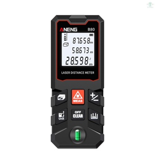 ANENG 60m Laser Measure LCD Digital Laser Distance Meter with Bubble Level Mini Range Finder Distance/ Area/ Volume/ Pythagorean Measuring Tool Unit Switching Data Storage