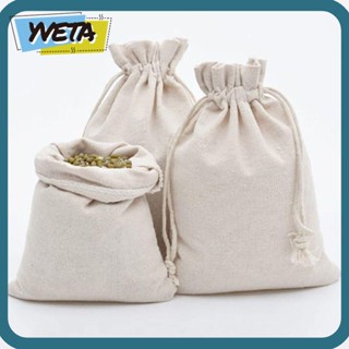 Yveta ถุงผ้าฝ้าย แบบผูกเชือก สําหรับจัดเก็บอาหาร