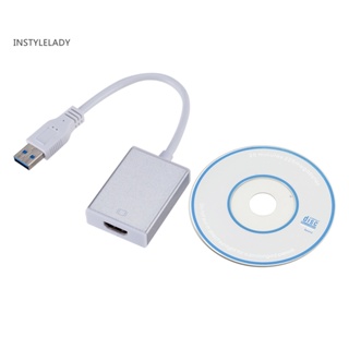 Instylelady อะแดปเตอร์แปลงสายเคเบิลเสียงวิดีโอ USB 30 เป็น 1080P HDMI สําหรับ Windows 7 8 10