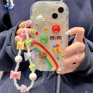 เคสโทรศัพท์มือถือ ขอบโค้ง ลายการ์ตูนไอศกรีม 3D สีรุ้ง พร้อมสายโซ่ สําหรับ Huawei Nova 11 7i 6se 5T 7se 10 9 8 7Pro Nova Y70 Y71 Y90 P30 P40 P60 Pro Mate 30 Pro