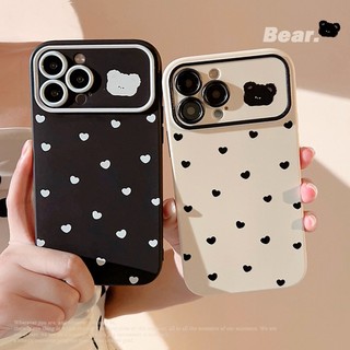 เคสโทรศัพท์มือถือ ซิลิโคน tpu กันกระแทก ลายหมี สําหรับ iphone 11 12 13 14 15 pro max plus x xr xs max 7 8 plus se2020