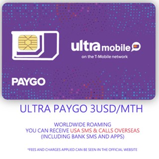 ซิมการ์ด Usa Sim Ultra Paygo Ultramobie 3 Usd Per Months ใช้ในประเทศไทย