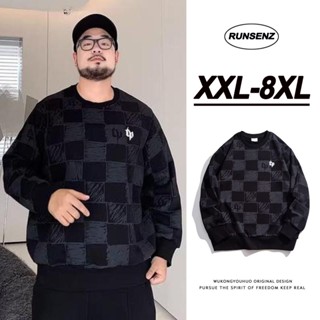 เสื้อกันหนาวแขนยาวลําลอง ทรงหลวม ขนาดใหญ่ ลายสก๊อต แฟชั่นเกา…