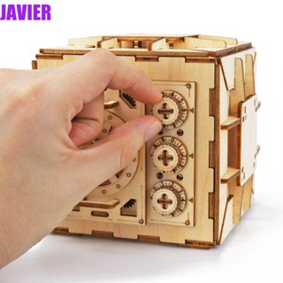 Javier โมเดลล็อกเกอร์ไม้ รูปธนาคาร 3D DIY ของเล่นฝึกสมอง สําหรับเด็ก