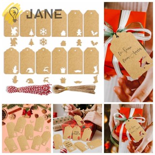 Jane ป้ายฉลาก รูปต้นคริสต์มาส ซานตาคลอส สโนว์แมน 48 96 144 ชิ้น DIY