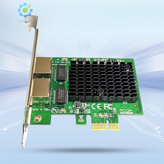 อะแดปเตอร์การ์ดเครือข่าย PCIE X1 RJ45 Dual Port PCIE สําหรับคอมพิวเตอร์ PC [Hidduck.th]