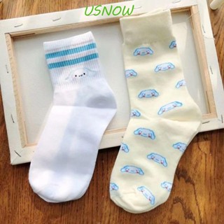 Usnow ถุงเท้าพุดดิ้ง ลายการ์ตูนสุนัข Cinnamoroll น่ารัก ให้ความอบอุ่น เหมาะกับฤดูใบไม้ผลิ และฤดูใบไม้ร่วง