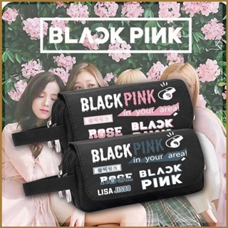 Good BLACKPINK JISOO กระเป๋าดินสอ ผ้าแคนวาส ความจุขนาดใหญ่ อเนกประสงค์ สําหรับผู้หญิง นักเรียน