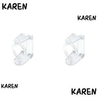 Karen ตะขอแขวนผ้าม่าน แบบใส มีกาวในตัว ไม่ต้องเจาะ หมุนได้ ติดทนนาน 8 ชิ้น