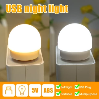 โคมไฟอ่านหนังสือ LED ทรงกลม ขนาดเล็ก แบบพกพา ชาร์จ USB สีขาวอบอุ่น