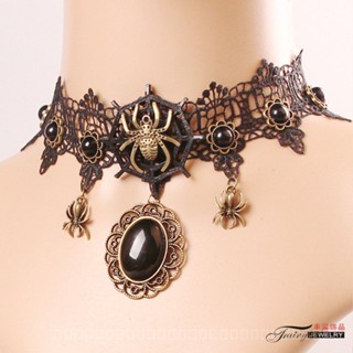 0908WSJ Halloween New Lace Necklace Spider Necklace Female Vintage Necklace Costume Necklace Y274 TQYK